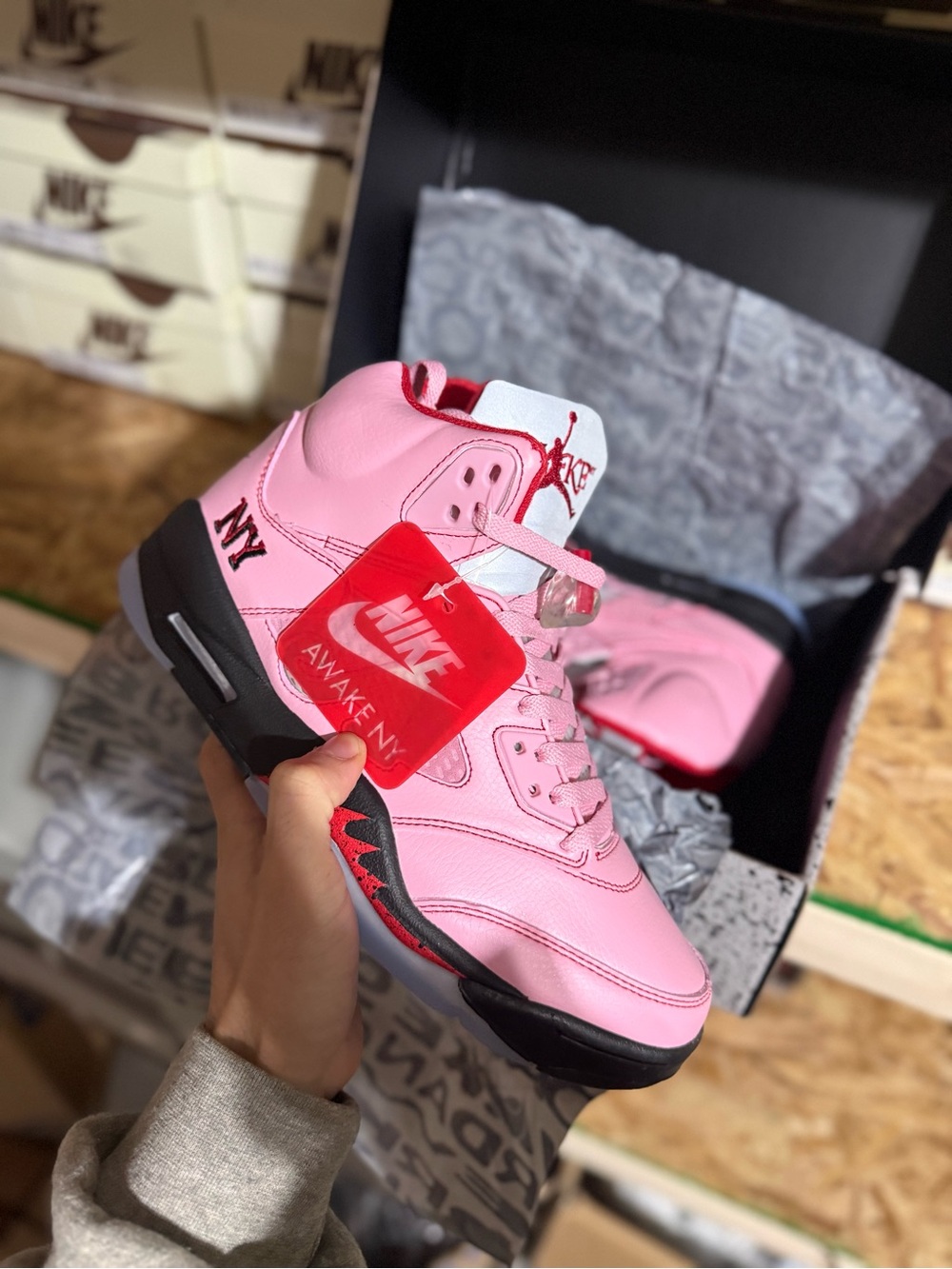 Air Jordan 5 Retro AWAKE NY ‘Boro - Arctic Pink’